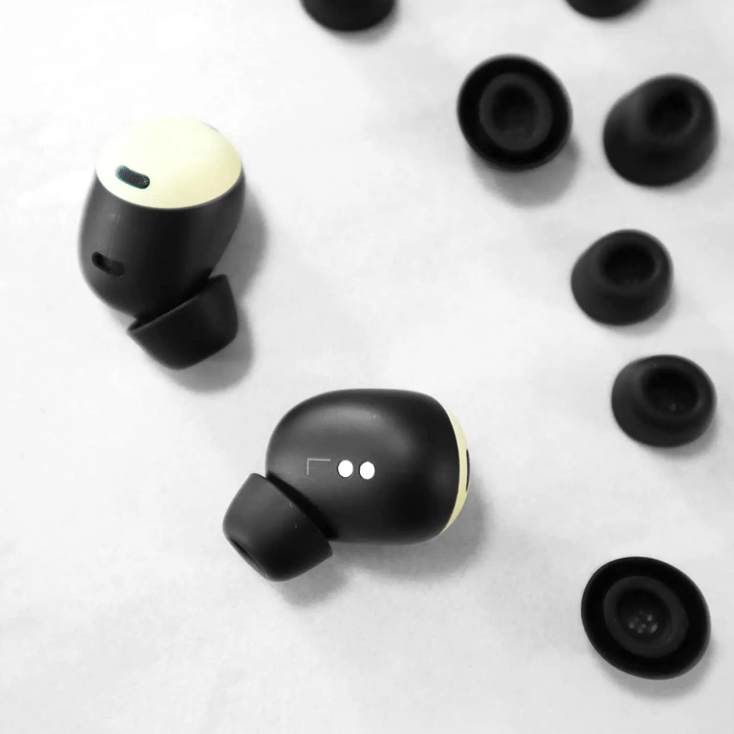 BLUEWALL Eartips Earbuds Tips Compatible with Google Pixel Buds Pro, S/M/L Sizes Fit in Case Earbuds Soft Silicon Ear Tips Compatible with Pixel Buds Pro, 6 Pairs Black