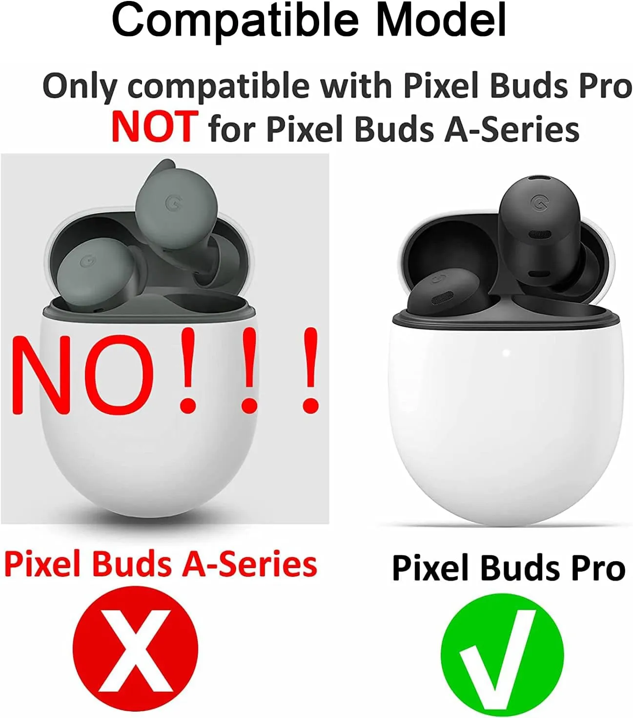 BLUEWALL Eartips Earbuds Tips Compatible with Google Pixel Buds Pro, S/M/L Sizes Fit in Case Earbuds Soft Silicon Ear Tips Compatible with Pixel Buds Pro, 6 Pairs Black