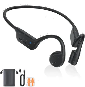 Bone Conduction Headphones, Wireless Bluetooth 5.3 Swimming IPX8 Professional Waterproof Headset, Suitable for for Running, Cycling, Drving, Black