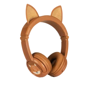 BUDDYPHONES PlayEars  Bluetooth Wireless Headset - Superb Sound & Playful Animal Ears Design - Fox - Orange