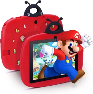 C idea 7 Inch Tablets for Kids,Android 12 Kids Tablet Age 2-5,32GB ROM 512GB Storage Expandable,Iwawa Pre-Installed Small Smart Kids Tablets for Girls Boys Children Educational(Ladybug)