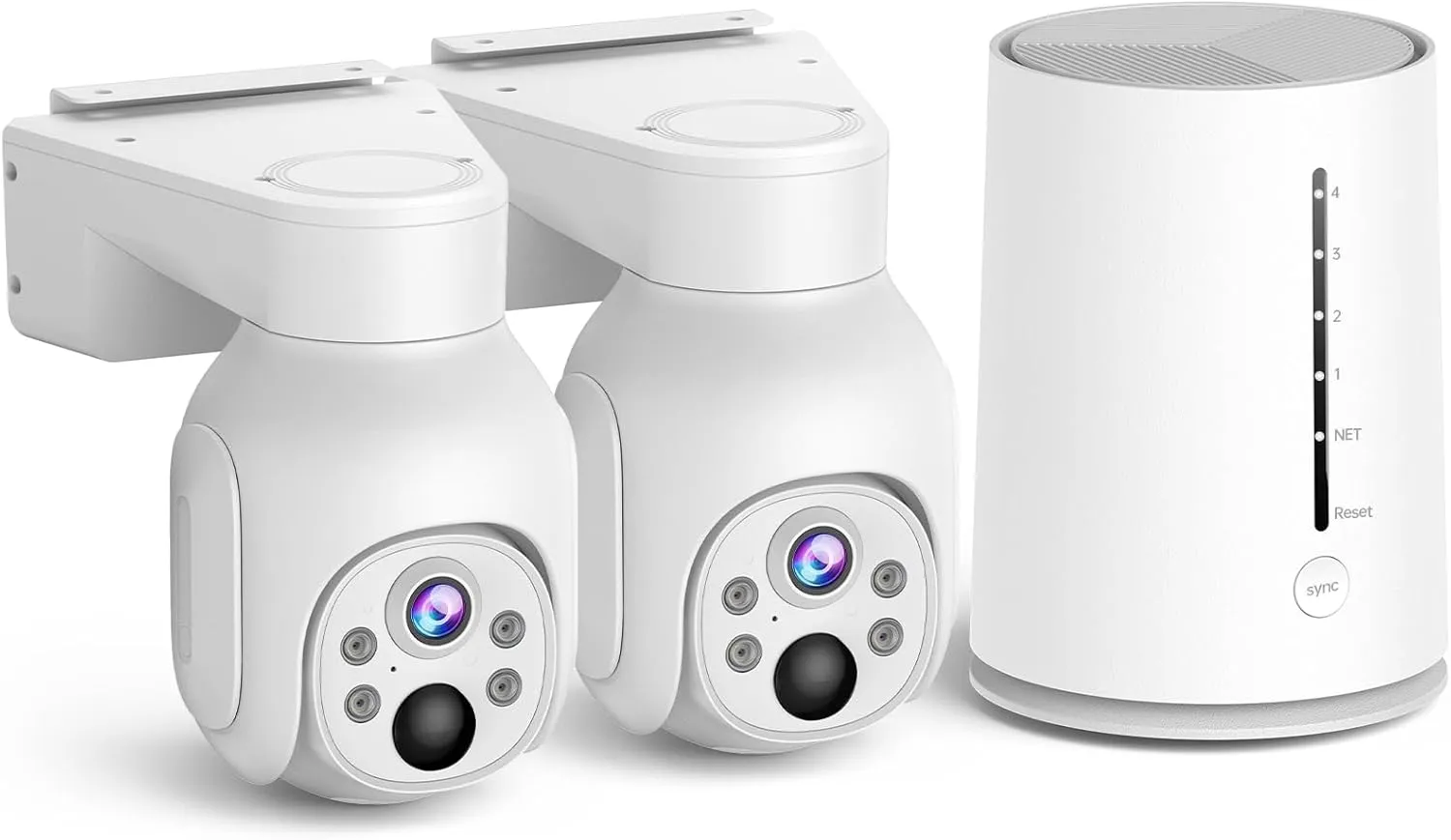 Camcamp Security Cameras Outdoor Wireless, Battery Powered, 2 Cam-Kit, 2K QHD Home Security Cameras System with Pan Tilt View, Spotlight Camera, AI Human Detection, Easy Setup, 5G & 2,4G WiFi