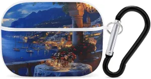 Candlelight Dinner Coastal Balcony Earbud Case Bluetooth Headphone Case Full Protective Case with Keychain Compatible with Airpods Pro White-Style