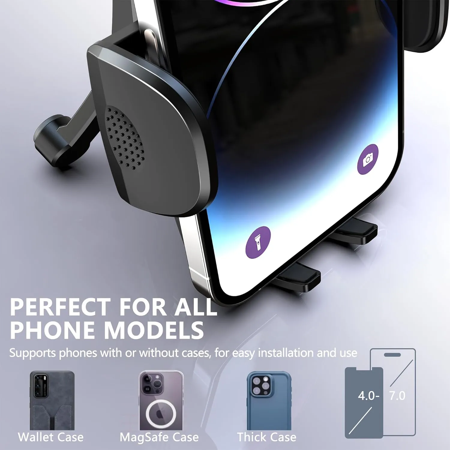 Car Phone Holder,Adjustable Air Vent Car Phone Holder Mount Compatible with iPhone 16/15/14/13, Samsung, Google,and All Smartphones, Hands-Free Auto Mobile Phone Stand