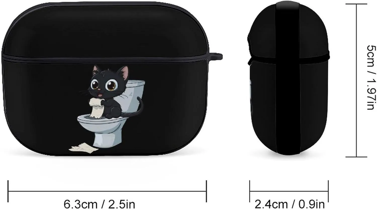 Cat Please Earbud Case Bluetooth Headphone Case Full Protective Case with Keychain Compatible with Airpods Pro Black-Style