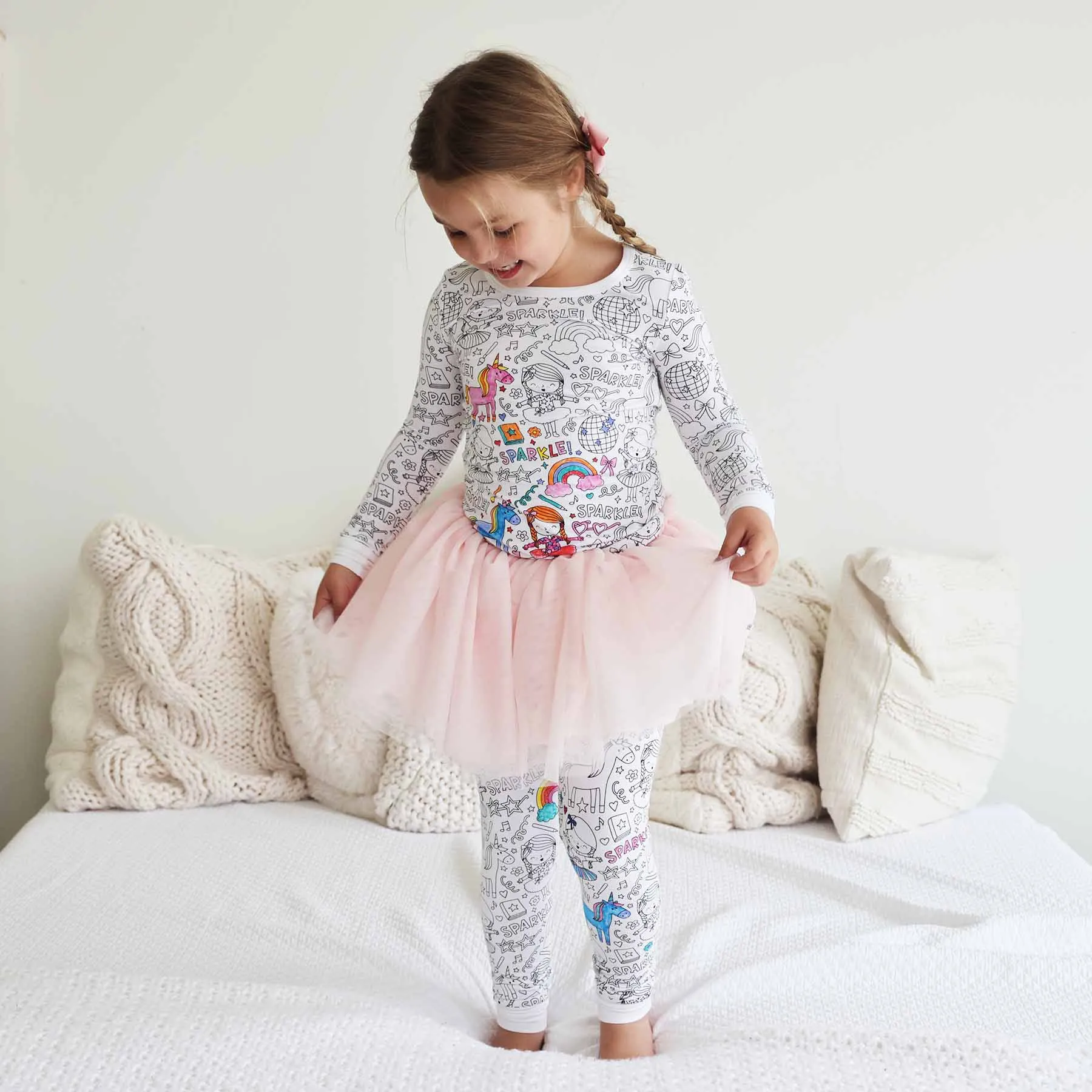 CL X Sparkella Colorable Pajama Two Piece Set