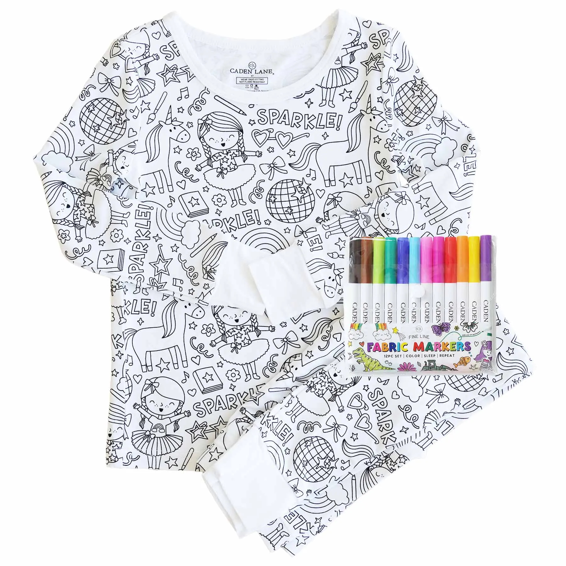 CL X Sparkella Colorable Pajama Two Piece Set