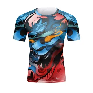 Cody Lundin - Mural Series : Samurai Demon  -  Short Sleeve MMA  / BJJ  Compression Shirt / Rash Guard