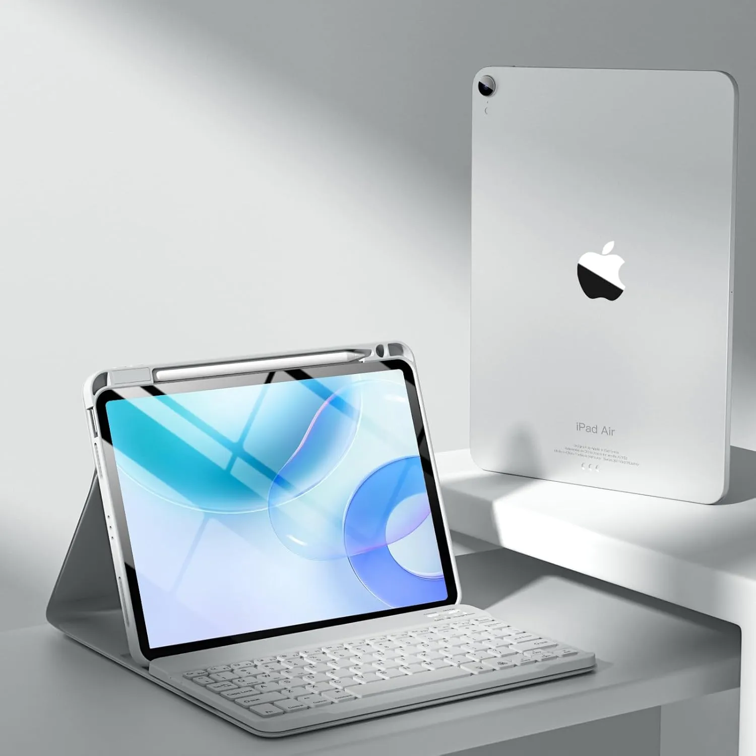 Compatible with iPad Air 11-inch/ 10.9" Air 5th 4th Generation Case with Keyboard - Backlit Detachable, Folio Cover with Pencil Holder for iPad Air 11 Inch M3/M2, Air 5/ Air 4 (Gray)