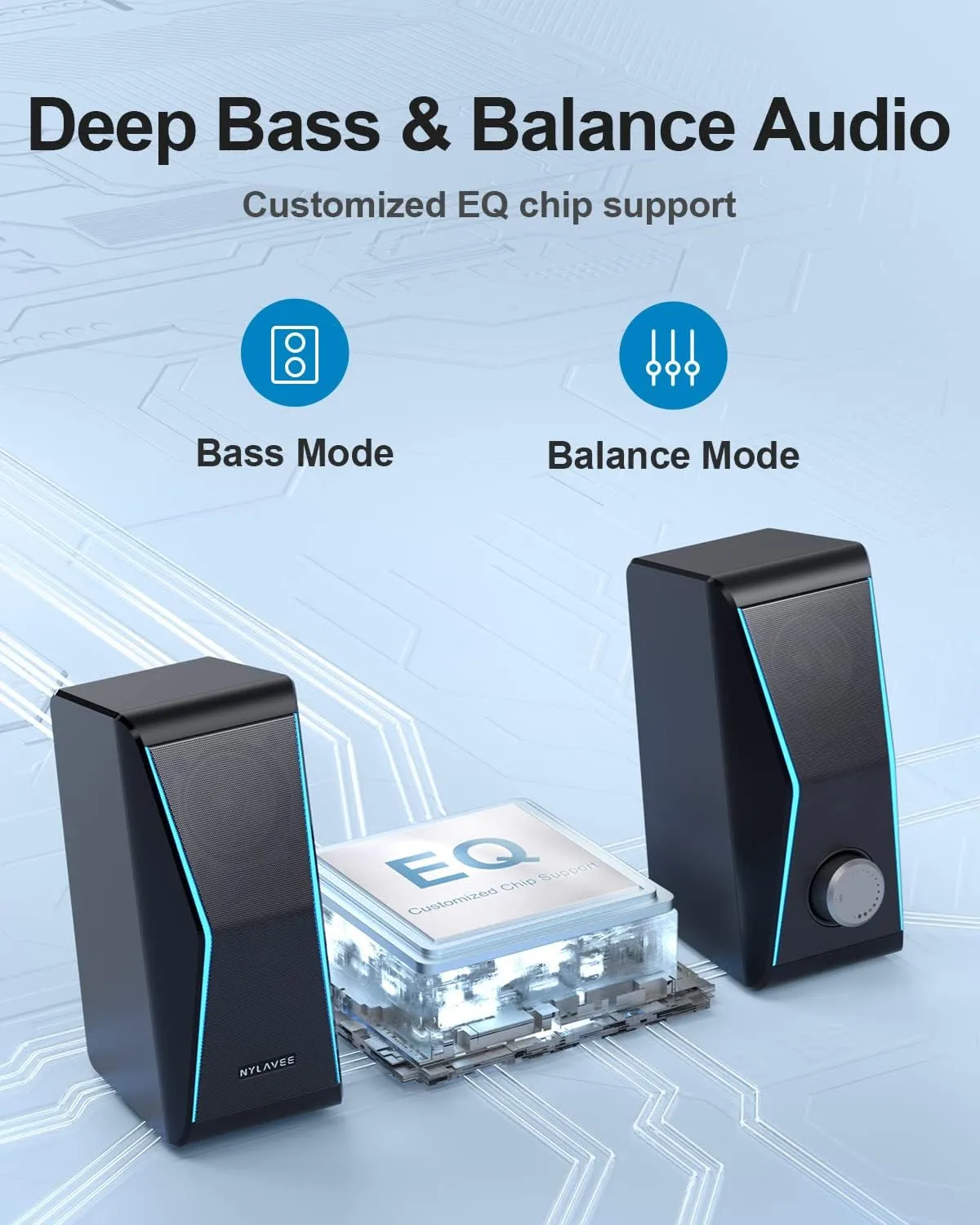 Computer Speakers, Dynamic RGB PC Speakers, Bluetooth 5.0 HiFi Computer Speakers for Desktop with 2 Bass Diaphragms & 4 Speaker Units, USB Powered & 3.5mm AUX Cable for PC Laptop Monitor Tablet Phone