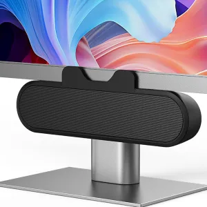 Computer Speakers for Desktop PC, Single Speakers for Desktop Display, USB Plug in Laptop Speaker with Stereo Loud Sound, Volume Control, Easily Clamps to Display