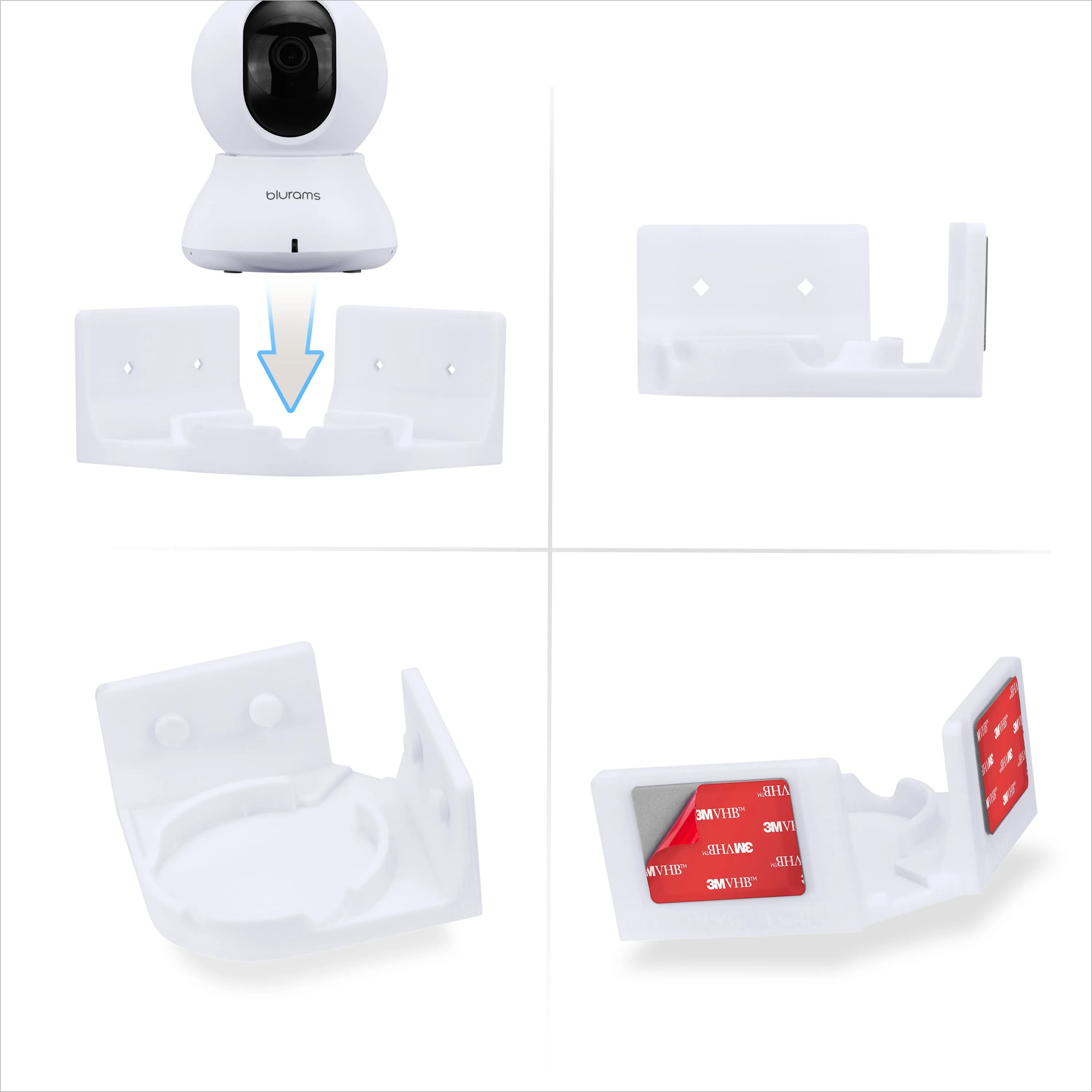 Corner Wall Mount for Blurams A31 2K Security Camera, Adhesive Security Camera Holder Bracket, Reduce Blind Spots & Clutter, Adhesive & Screw-In Mounting