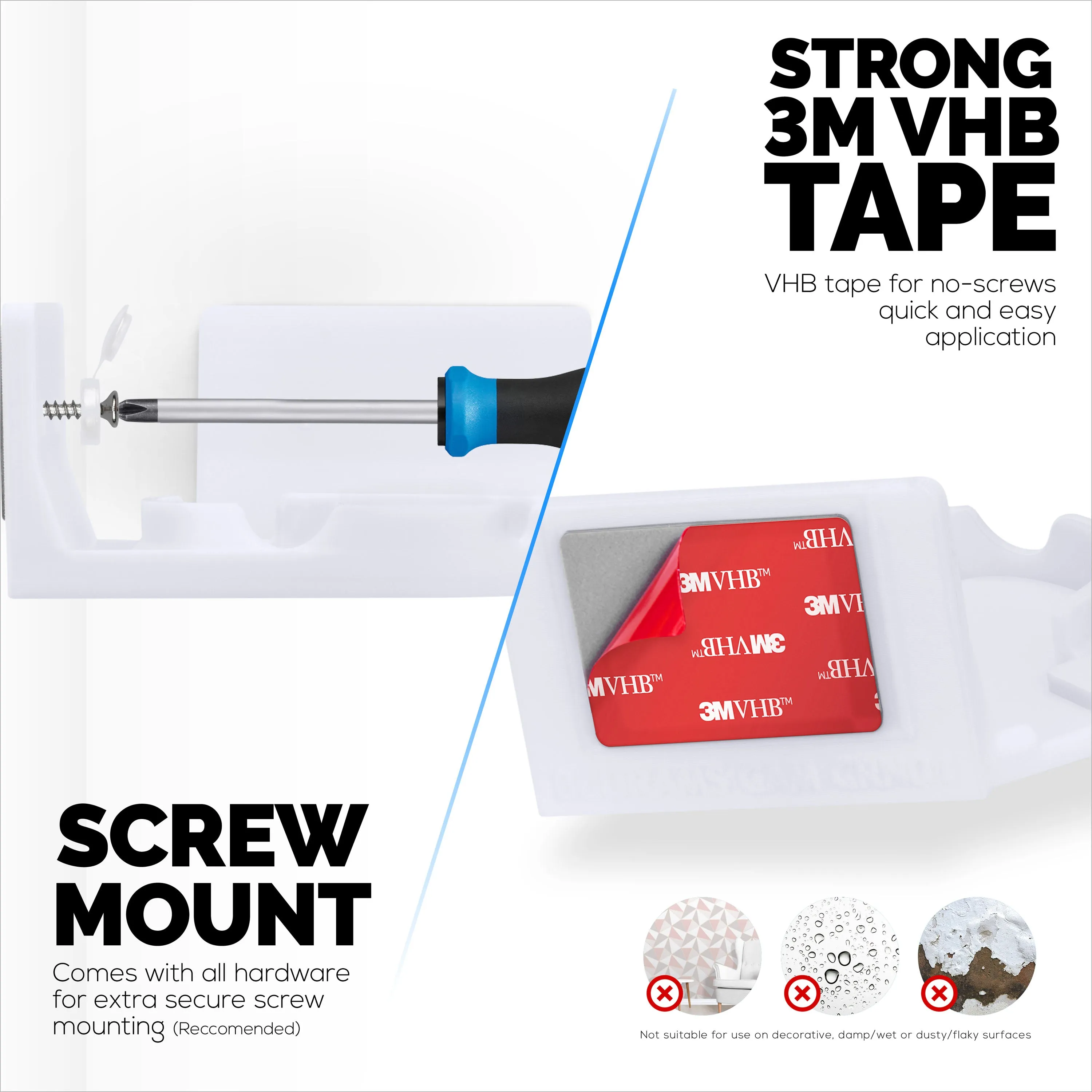 Corner Wall Mount for Blurams A31 2K Security Camera, Adhesive Security Camera Holder Bracket, Reduce Blind Spots & Clutter, Adhesive & Screw-In Mounting