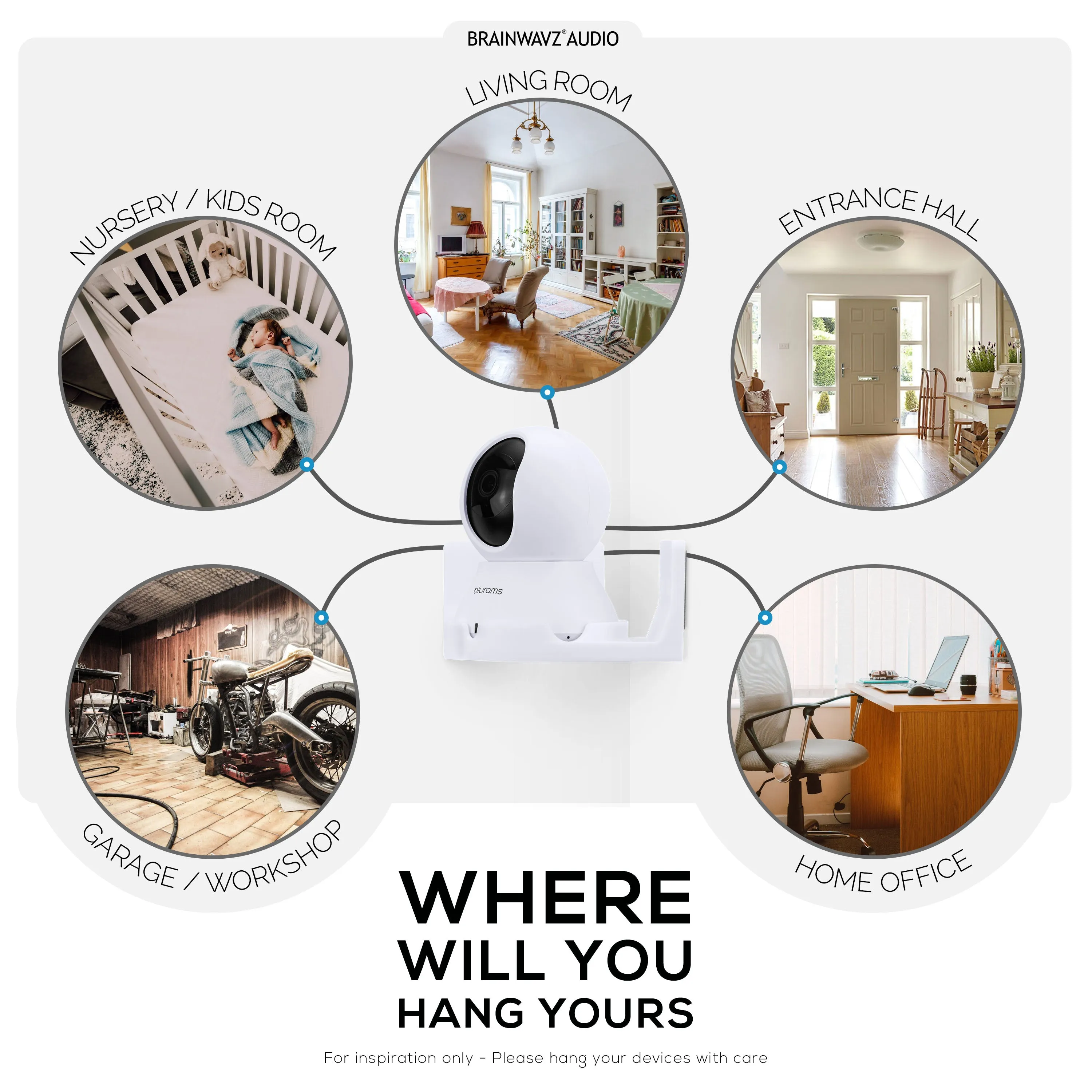 Corner Wall Mount for Blurams A31 2K Security Camera, Adhesive Security Camera Holder Bracket, Reduce Blind Spots & Clutter, Adhesive & Screw-In Mounting