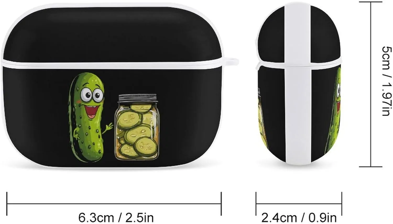 Cucumber and A Jar of Sliced Pickles Earbud Case Bluetooth Headphone Case Full Protective Case with Keychain Compatible with Airpods Pro White-Style