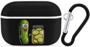Cucumber and A Jar of Sliced Pickles Earbud Case Bluetooth Headphone Case Full Protective Case with Keychain Compatible with Airpods Pro White-Style