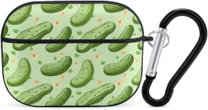Cucumber Print Earbud Case Bluetooth Headphone Case Full Protective Case with Keychain Compatible with Airpods Pro Black-Style