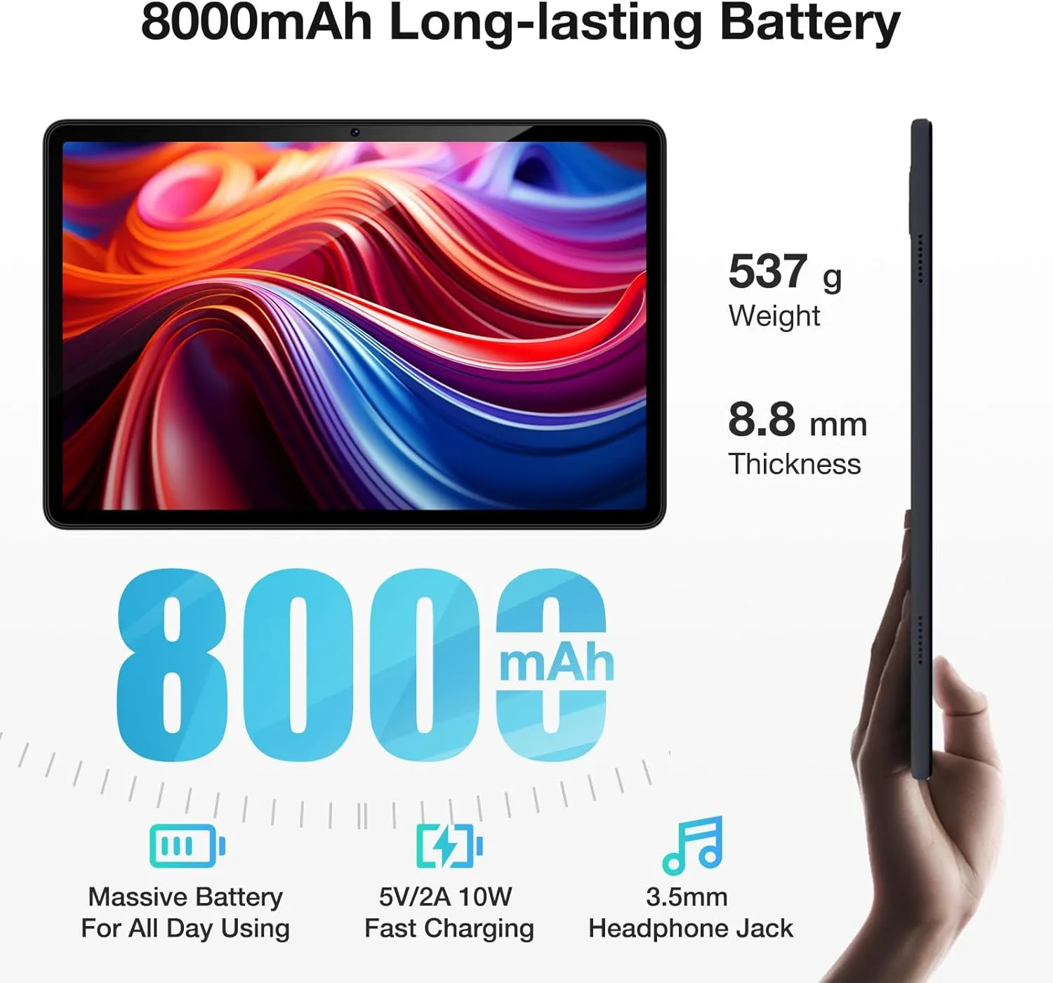 DOOGEE 11 Inch Tablet with Keyboard,4G Dual Sim Slot Tablets, T30E Tablet with Android 14, 9GB RAM 128GB ROM/1TB TF, 8000mAh, Cellular Tablets with BT5.0, Pen, Keyboard, Mouse & Case
