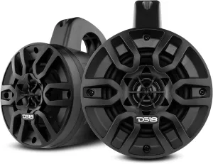 DS18 MP4TPBT 4" Marine Wakeboard Tower Amplified Speakers with Bullet Tweeter 240 Watts Max Peak - 2 Way Active & Powersports Bluetooth Speaker IPX5 Waterproof Rating - 2 Speakers