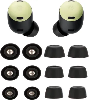 Eartips Compatible with Pixel Buds Pro Earbuds, 6 Pairs S/M/L Sizes Soft Silicone Replacement Ear Tips Eartips Earbuds Tips Compatible with Pixel Buds Pro, Black