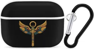 Egyptian Ankh Earbud Case Bluetooth Headphone Case Full Protective Case with Keychain Compatible with Airpods Pro White-Style