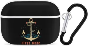 First Mate Anchors Earbud Case Bluetooth Headphone Case Full Protective Case with Keychain Compatible with Airpods Pro White-Style