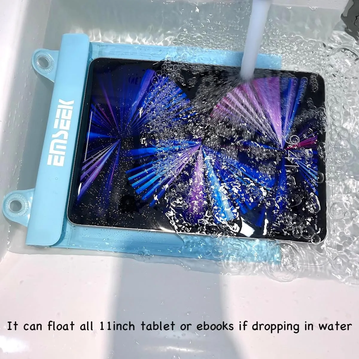 Floating Waterproof Tablet Case eReader Cover Bag Waterproof Holder Pouch for ipad pro air 11" Galaxy Tab S9 Surface Go 3 Kindle Scribe Up to 11.5 inch(Light Green)