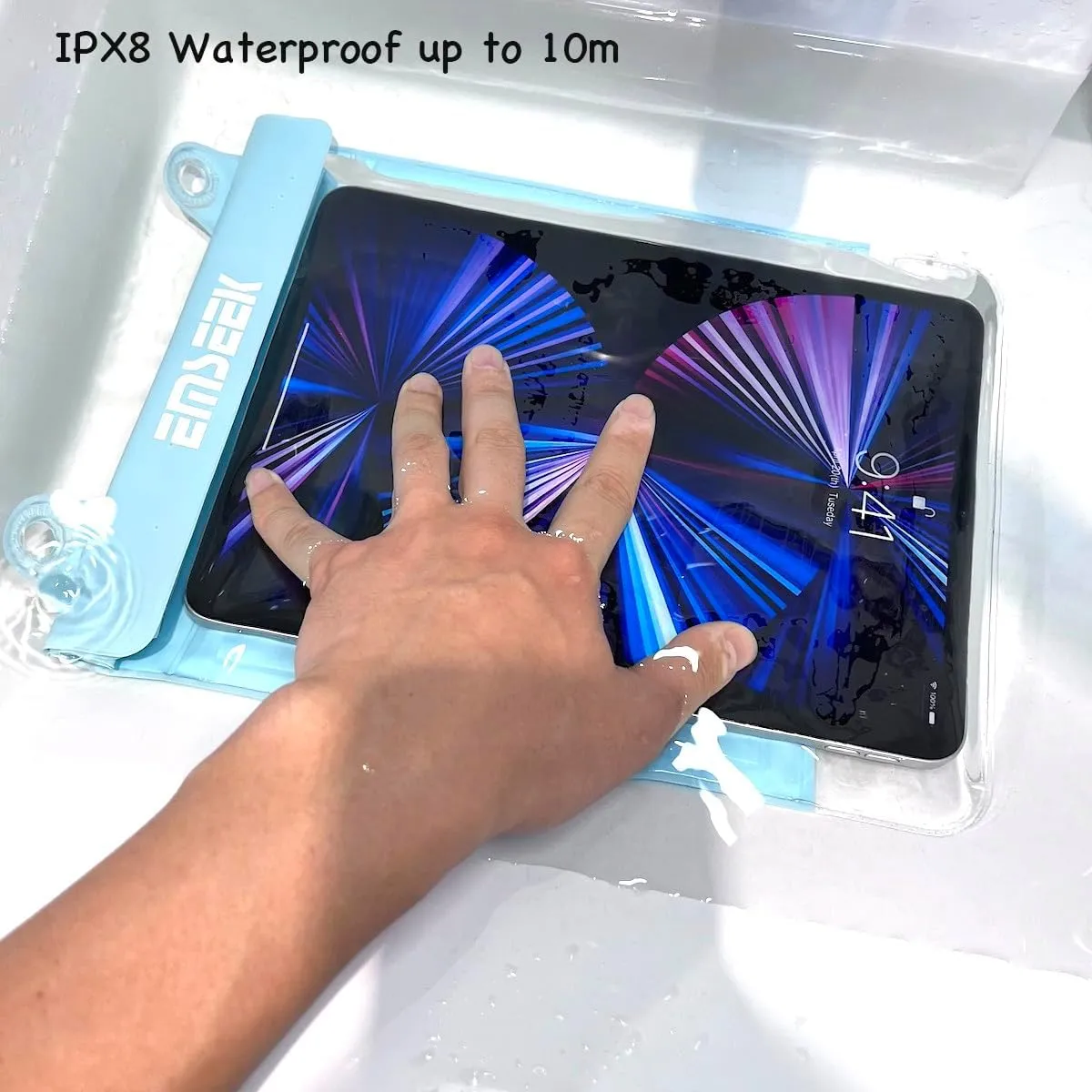 Floating Waterproof Tablet Case eReader Cover Bag Waterproof Holder Pouch for ipad pro air 11" Galaxy Tab S9 Surface Go 3 Kindle Scribe Up to 11.5 inch(Light Green)