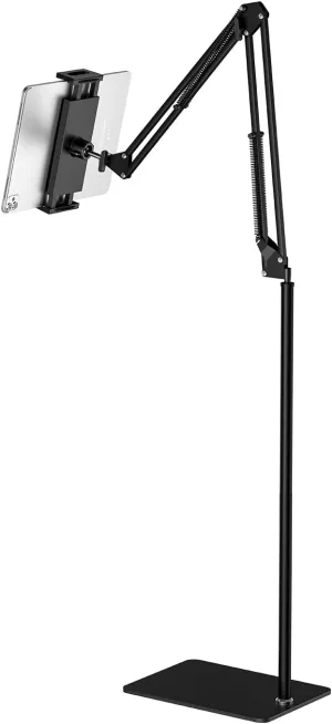 Floor Tablet Stand - Adjustable Overhead Bed Holder for Kindle, iPad, iPhone, Samsung Tab, E-Readers
