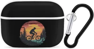 Funny Bike Riding Rider Earbud Case Bluetooth Headphone Case Full Protective Case with Keychain Compatible with Airpods Pro White-Style