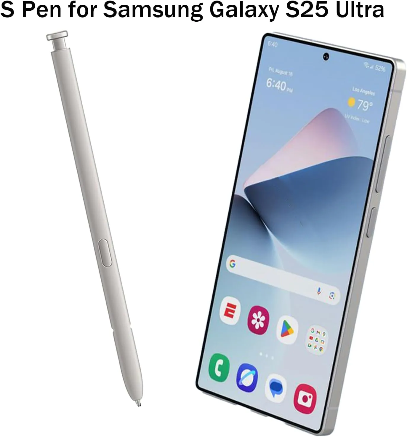 Galaxy S25 Ultra S Pen for Samsung Galaxy S25 Ultra Stylus Pen, Galaxy S25 Ultra Pen Replacement for Samsung Galaxy S25 Ultra 5G, US Version, EJ-PS938BBEGUJ, Light Gray