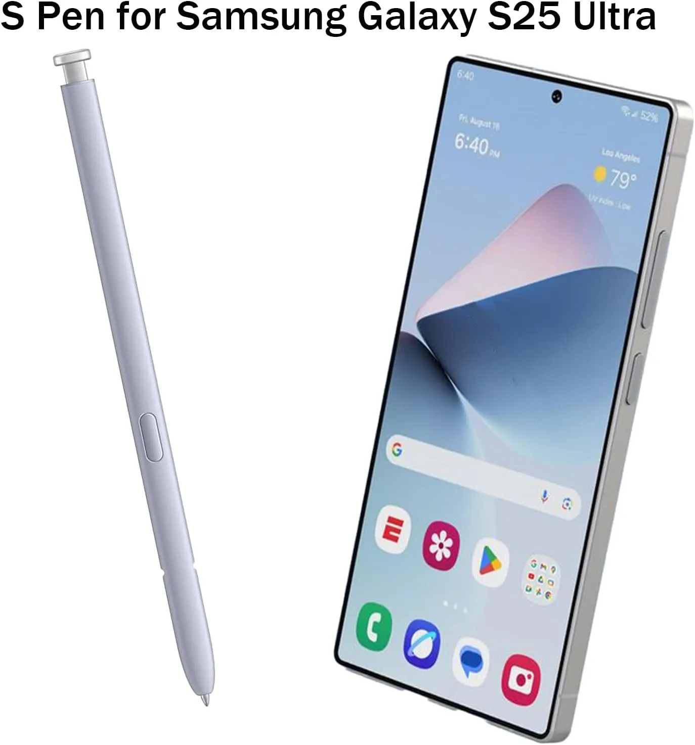 Galaxy S25 Ultra S Pen for Samsung Galaxy S25 Ultra Stylus Pen, Galaxy S25 Ultra Pen Replacement for Samsung Galaxy S25 Ultra 5G, US Version, EJ-PS938BBEGUJ, Light Silver