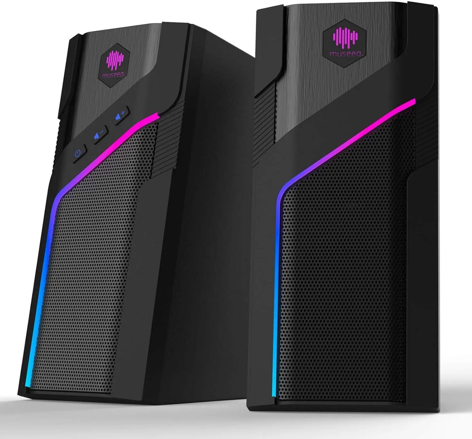 Gaming Computer Speakers, PC Speakers for Desktop with Dynamic Lighting - 21 Modes Touch Control,USB Powered Stereo Sound with Bluetooth 5.1,for PC Desktop, Laptop