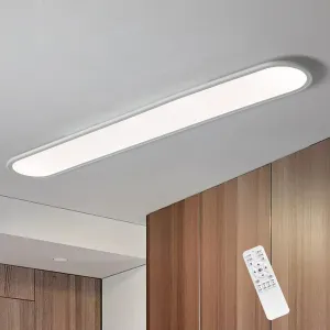 Ganeed 4FT LED Flush Mount Ceiling Light, 51W Dimmable Modern Linear Kitchen Ceiling Lamp, High Brightness Low Profile Long Ceiling Light Fixture for Shop Lighting Home Closet Laundry, White