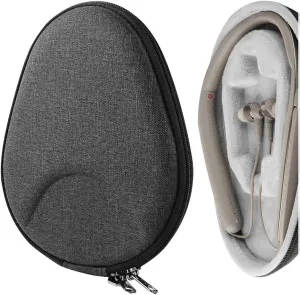 Geekria Shield Case Compatible with Sony WI-1000XM2, WI-1000X, WI-C600N, SMR-10 Neckband Earbuds, Replacement Protective Hard Shell Travel Carrying Bag with Cable Storage