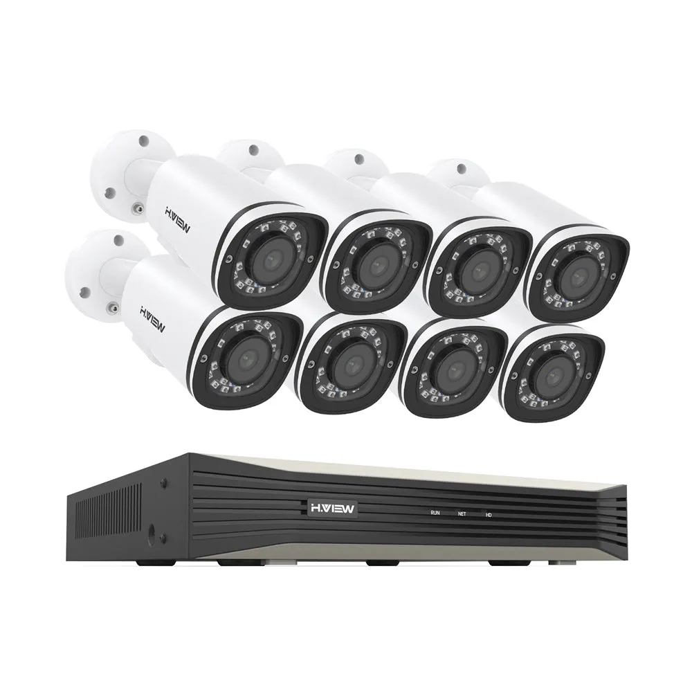 H.265 5MP PoE Security Camera System, 4Pcs Smart 5MP Wired PoE IP Cameras with AI Detection, Audio Record Bullet Cameras, 5MP 8CH NVR, Support up to 6TB HDD for 24-7 Recording(HDD not Included)