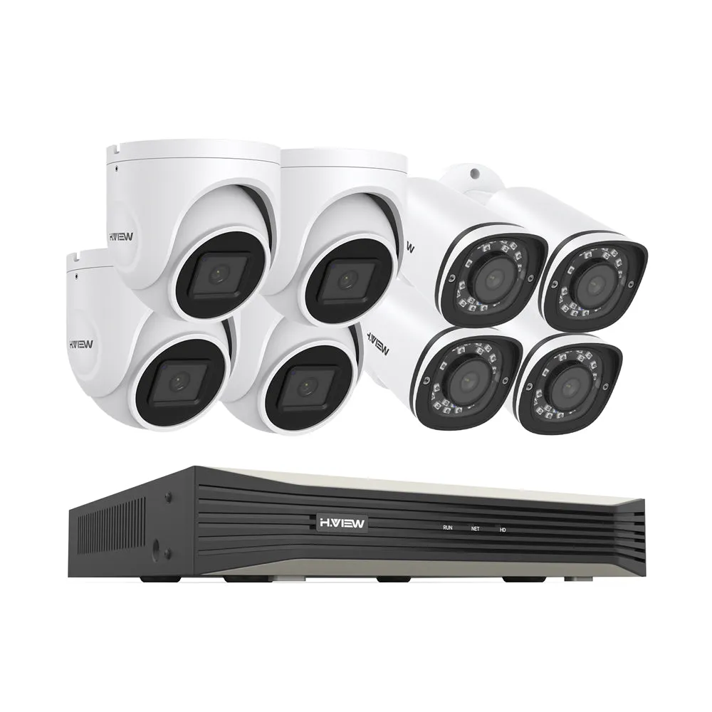 H.265 5MP PoE Security Camera System, 4Pcs Smart 5MP Wired PoE IP Cameras with AI Detection, Audio Record Cameras, 5MP 8CH NVR, Support up to 6TB HDD for 24-7 Recording(HDD not Included)