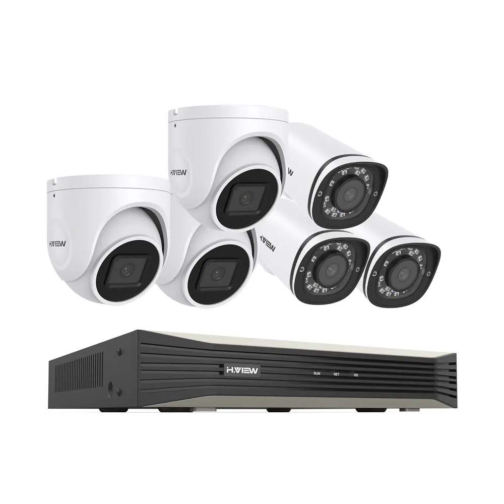 H.265 5MP PoE Security Camera System, 4Pcs Smart 5MP Wired PoE IP Cameras with AI Detection, Audio Record Cameras, 5MP 8CH NVR, Support up to 6TB HDD for 24-7 Recording(HDD not Included)