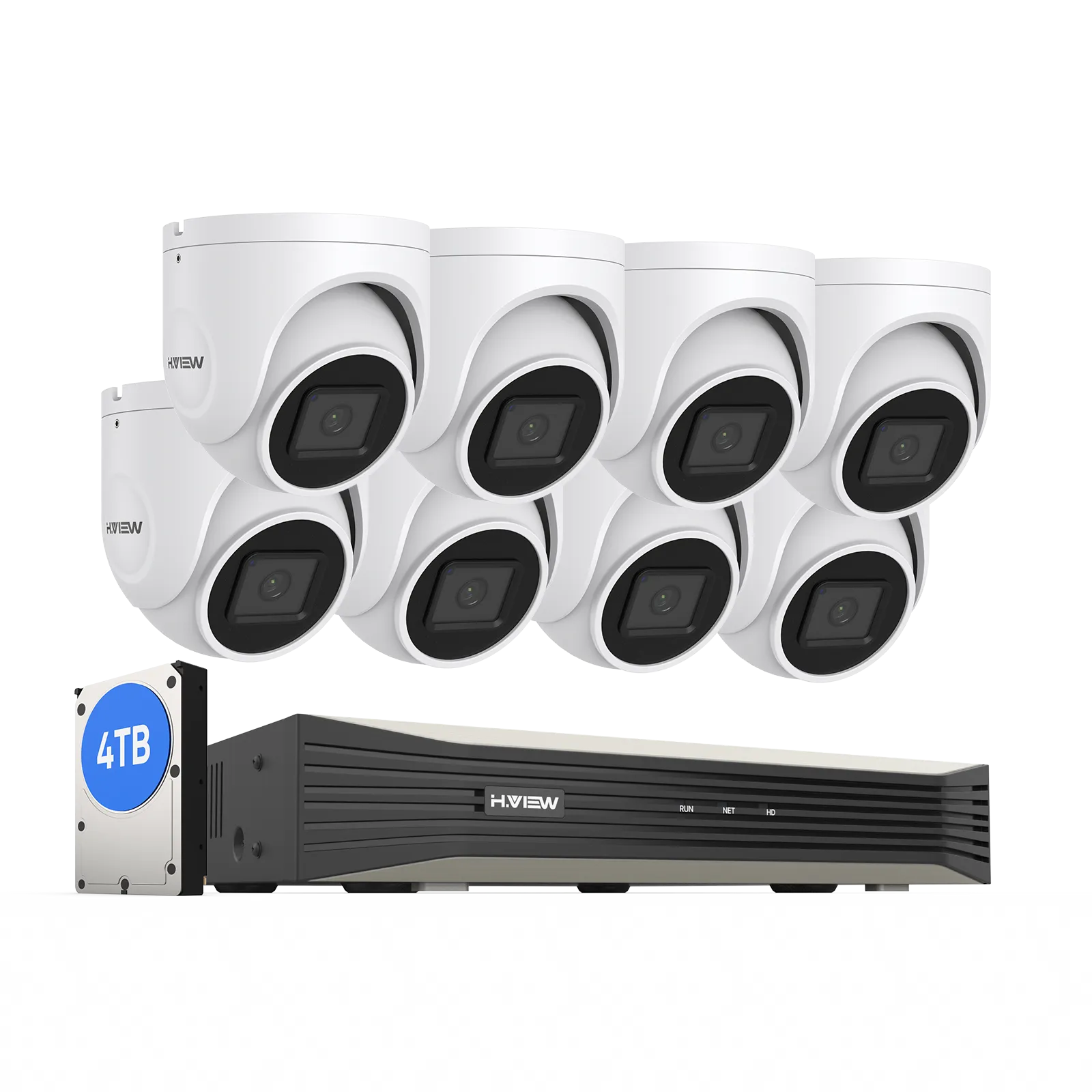 H.265 5MP PoE Security Camera System, 4Pcs Smart 5MP Wired PoE IP Cameras with AI Detection, Audio Record Dome Cameras, 5MP 8CH NVR, Support up to 6TB HDD for 24-7 Recording(HDD not Included)