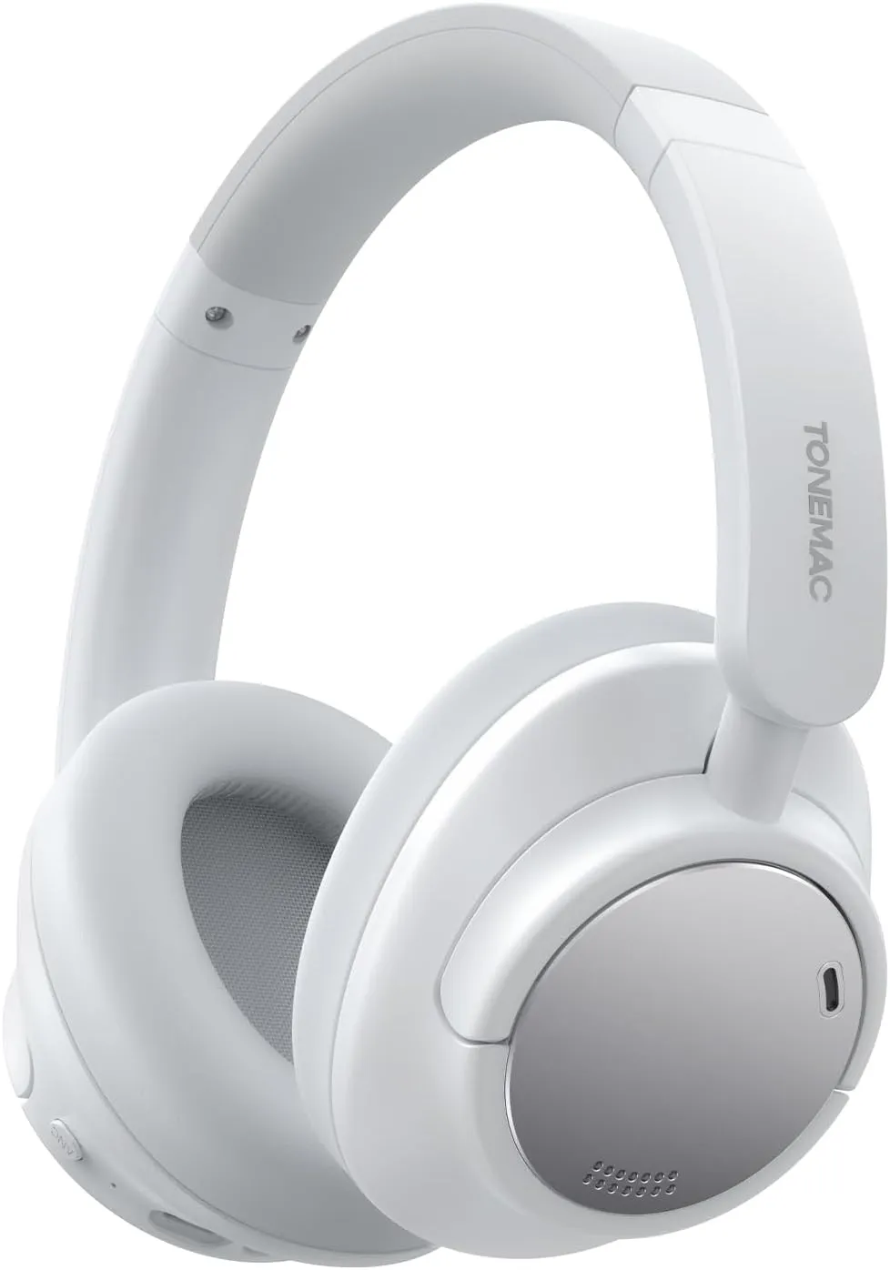 H7Pro Bluetooth Headphones with -45dB Hybrid Active Noise Cancelling, 80H Playtime Wireless Over-Ear Headphones, Immersive Deep Bass Stereo, 4-Mic ENC Clear Calls, Personalized Comfort, White