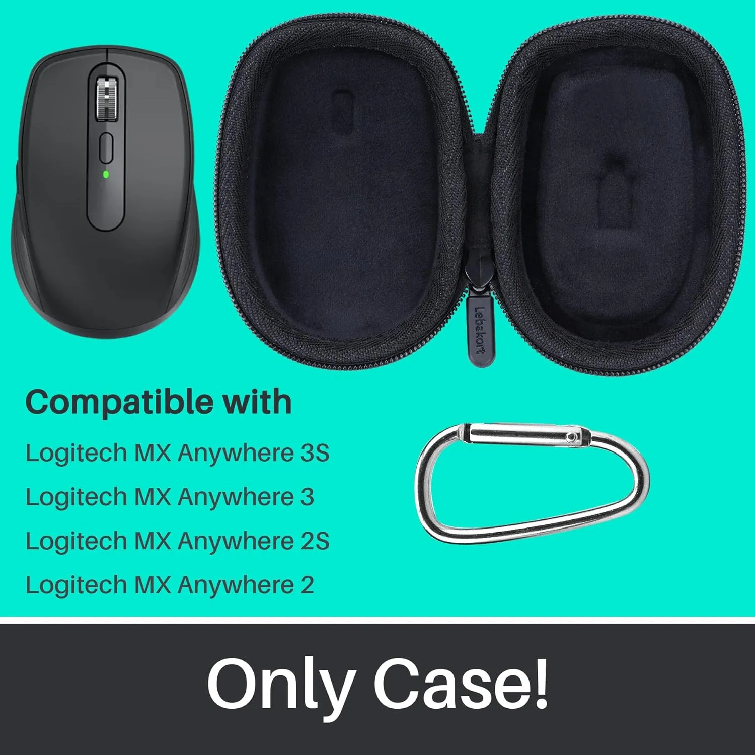 Hard Case Compatible with Logitech MX Anywhere 3S Anywhere 3 Anywhere 2S Anywhere 2 Compact Performance Mouse (Graphite Case)