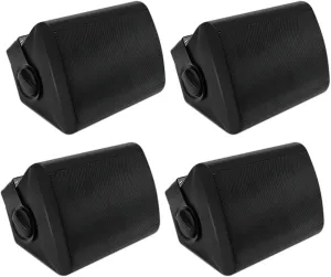 Herdio 5.25 Inches 600 Watts Passive Indoor Outdoor Speakers Wired Waterproof,Wall Mount Speakers with Loud Volume Suitable for Patio,Garden Home Theater,Black (2 Pairs)