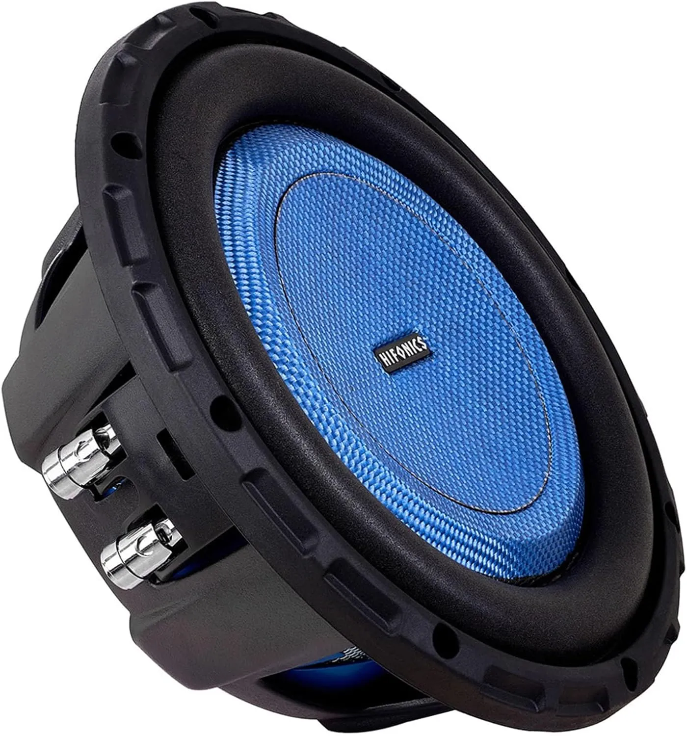 Hifonics Elite 8 Inch Shallow Mount Car Subwoofer, Dual 4 Ohm Voice Coil Speaker 500 Watt Peak Power Mobile Amplifier, Black/Blue
