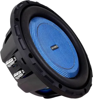 Hifonics Elite 8 Inch Shallow Mount Car Subwoofer, Dual 4 Ohm Voice Coil Speaker 500 Watt Peak Power Mobile Amplifier, Black/Blue