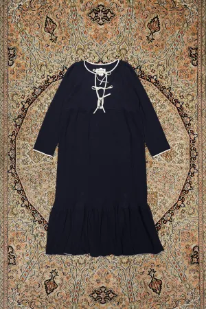 HOUGA drawing dress(navy)