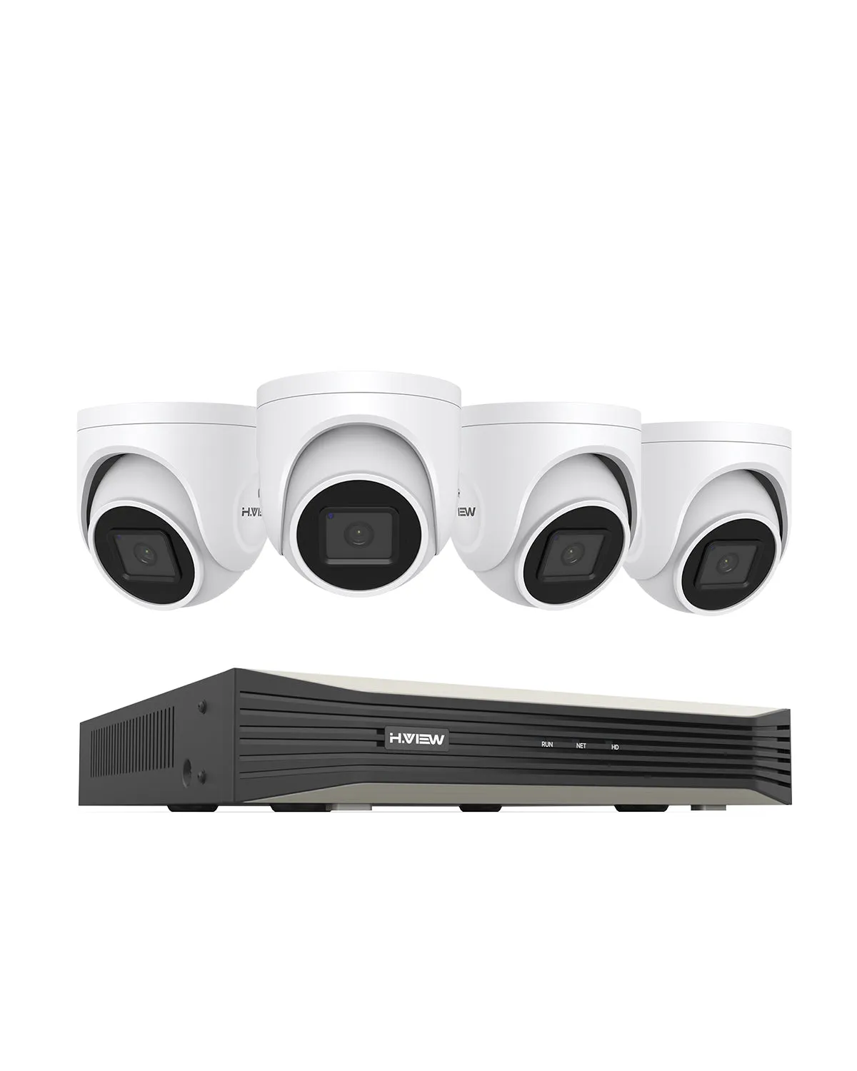H.VIEW 4K (8MP) Ultra HD 8 Channels PoE Security System with Audio Record Dome Cameras
