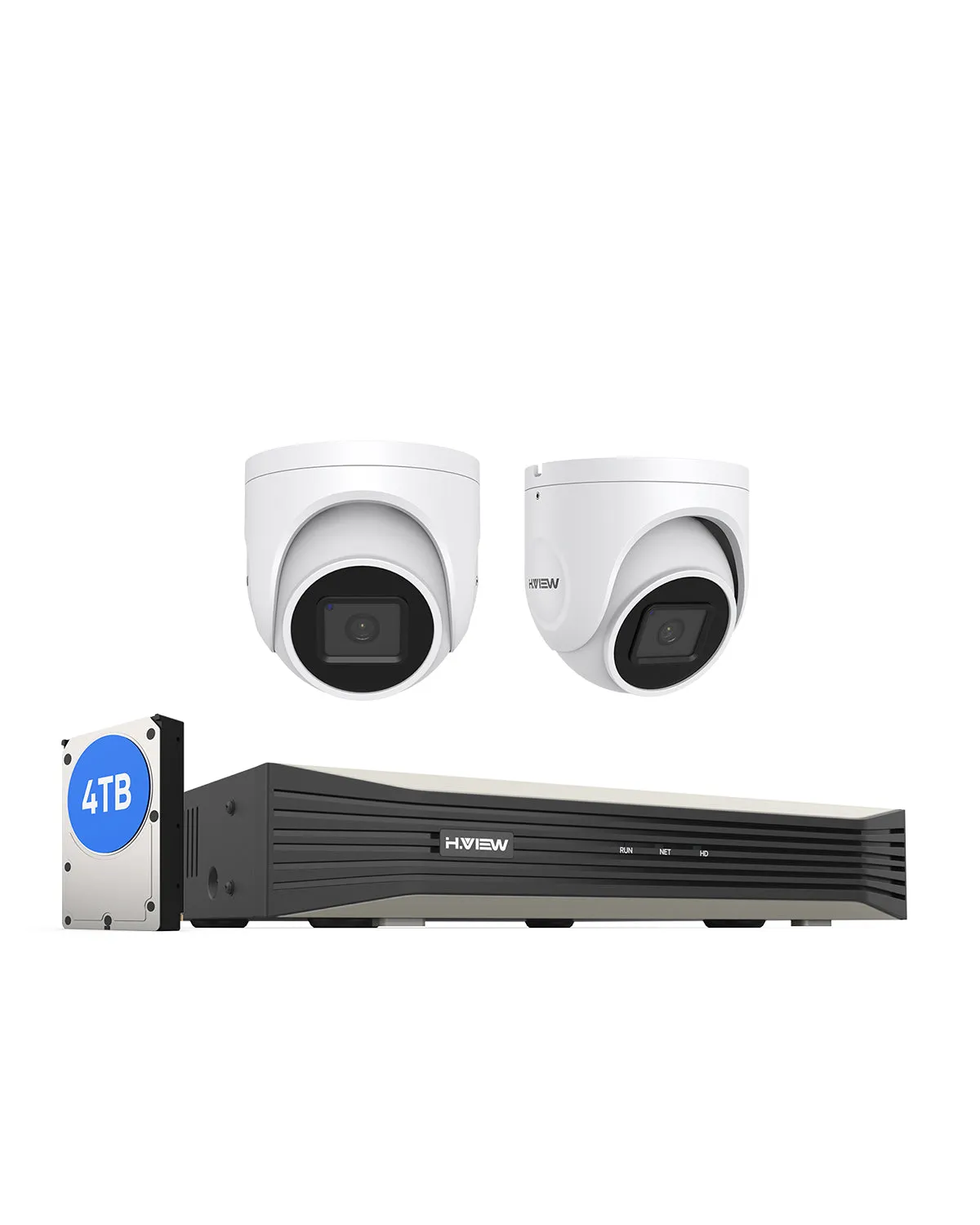 H.VIEW 4K (8MP) Ultra HD 8 Channels PoE Security System with Audio Record Dome Cameras