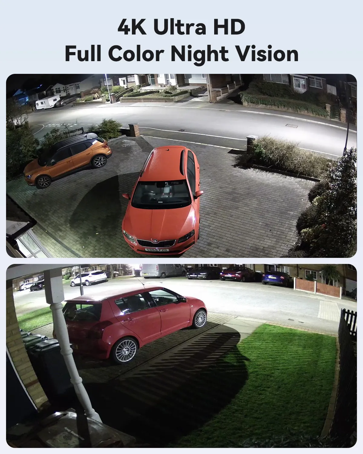 H.VIEW H.265 4K POE Color Night Vision Security Camera System, 4pcs Color Night Vision Cameras, Human Detection, 8MP 8CH 4K NVR , Support up to 6TB HDD(Not Included)