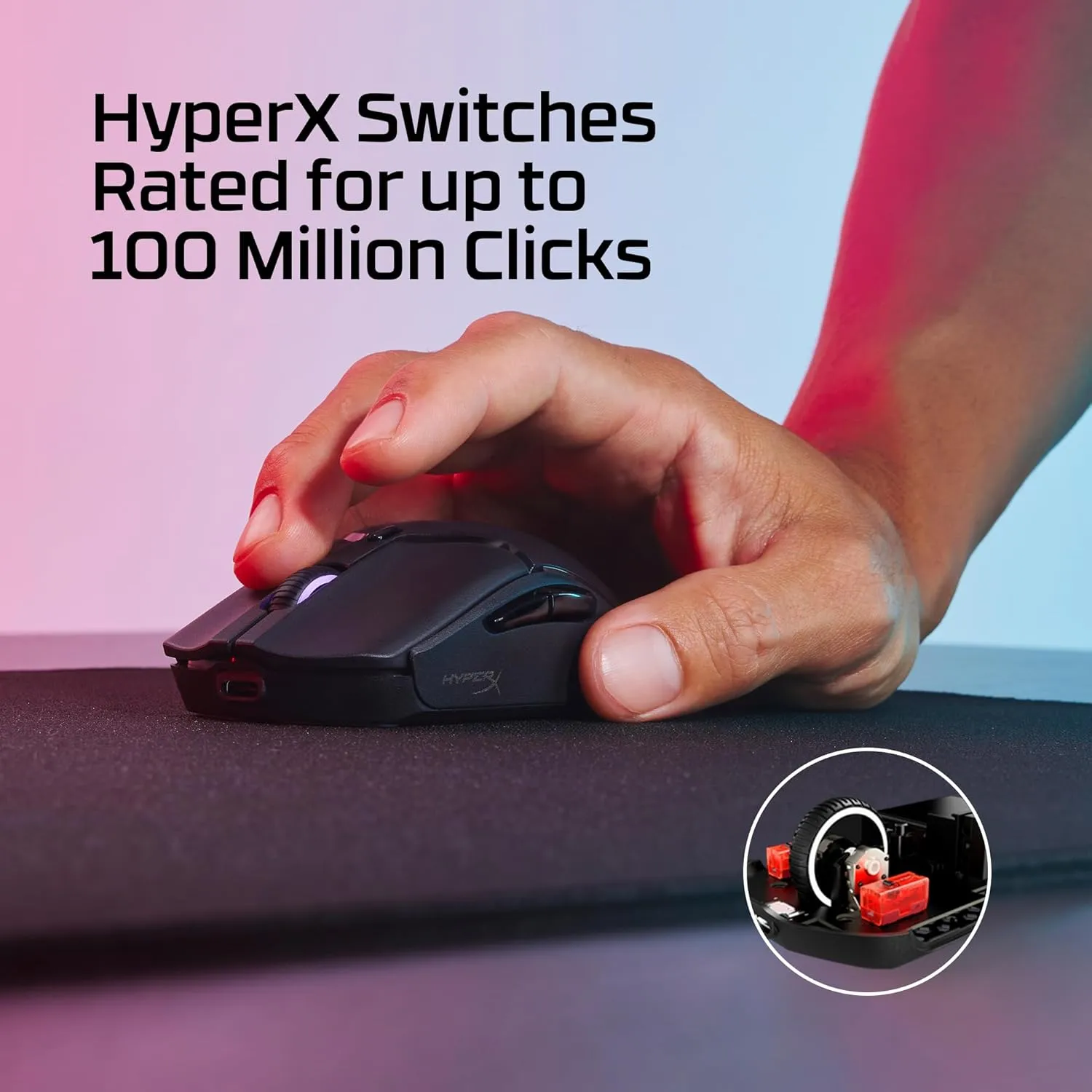 HyperX Pulsefire Haste 2 Mini  Wireless Gaming Mouse for PC Compact Lightweight Bluetooth 2.4GHz White