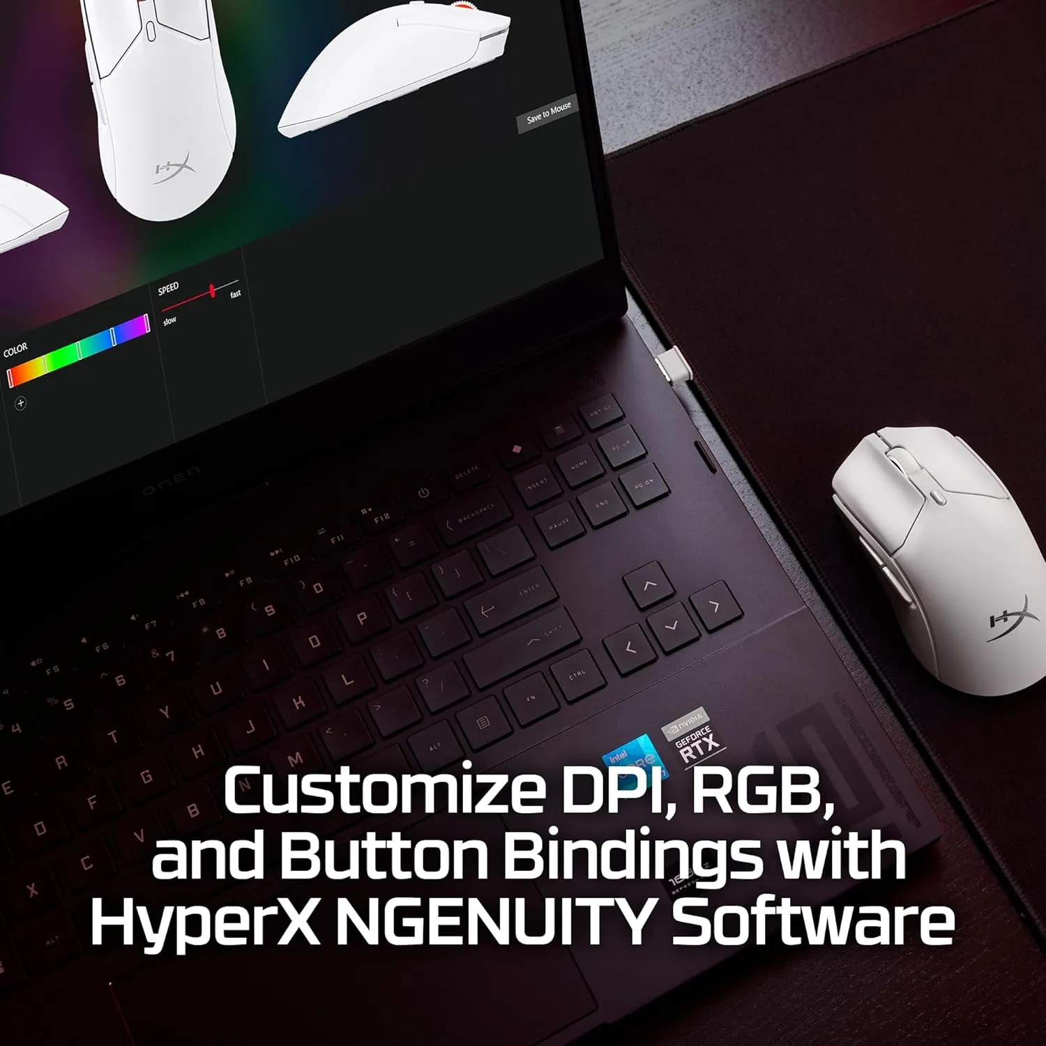 HyperX Pulsefire Haste 2 Mini  Wireless Gaming Mouse for PC Compact Lightweight Bluetooth 2.4GHz White